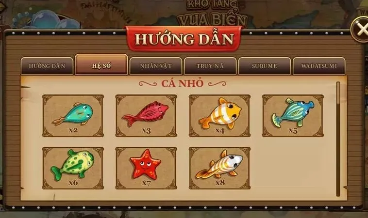 Các loại cá trong game Bắn Cá Đại Hải Trình tại HB88