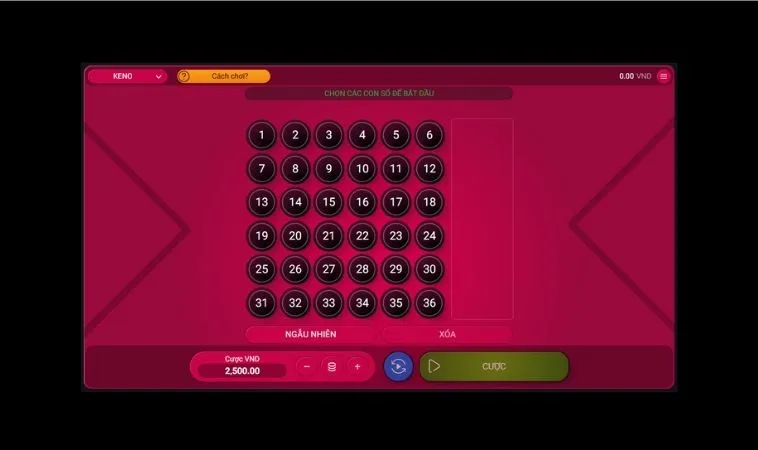 Cách Chơi Game Nhanh Keno Tại HB88 Thắng Lớn Mỗi Ngày 2 Giao diện chơi game nhanh Keno tại HB88