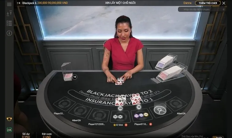 Bàn chơi Blackjack tại HB88
