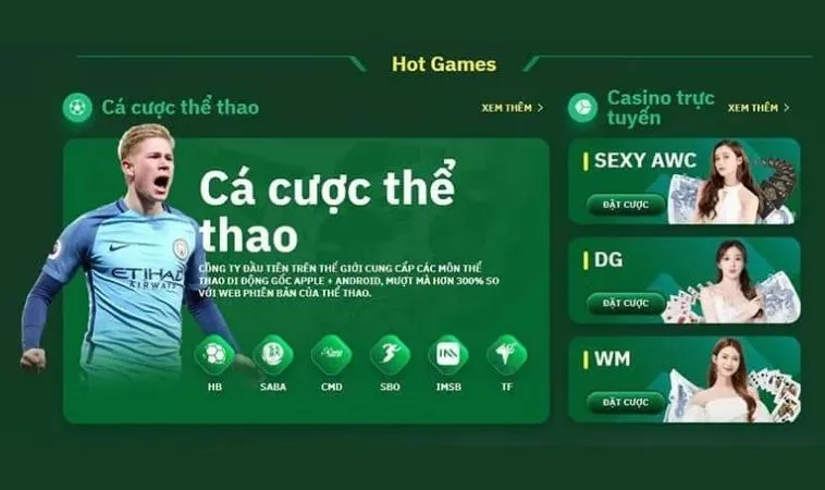 Sảnh thể thao HB88 thiết kế giao diện đẹp, chuyên nghiệp